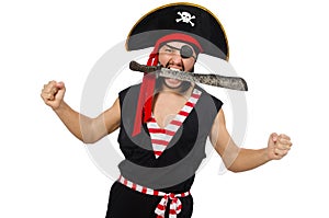 The man pirate on the white background
