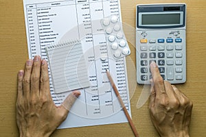 Man planning monthly budget