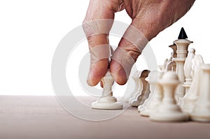 Man play chess game