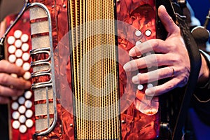 Man playing an accordion