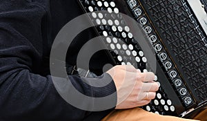 Man playing the accordion