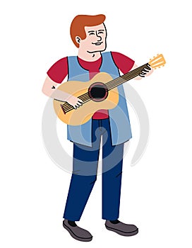Man playing acoustic guitar.