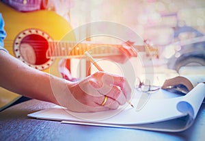 Man playing acoustic guitar