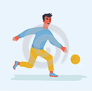 Man playing bowling vector illustration cartoon character