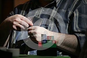 Man playing bridge