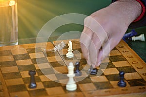 Man playing chess outdoor