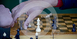 Man playing chess outdoor