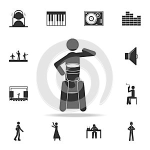 Man playing Djembe icon. Detailed set of music icons. Premium quality graphic design. One of the collection icons for websites; we