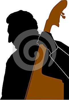 Man playing Double Bass or Contrabass