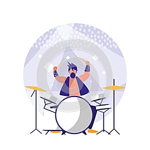 Man playing drums avatar character