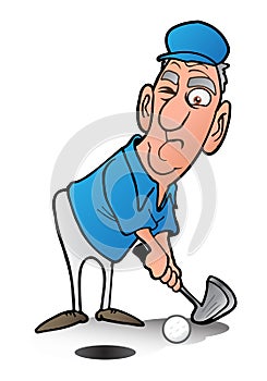 Man playing golf