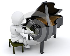 Man playing a grand piano