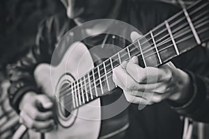 Man playing a guitar