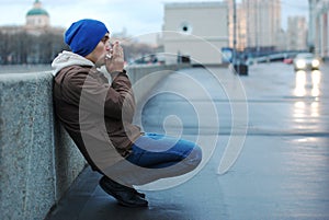 Man playing harmonica