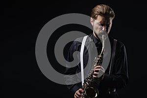 Man playing jazz on saxophone