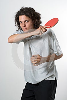 Man Playing Ping Pong - vertical