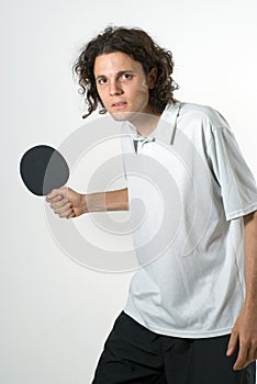 Man Playing Ping Pong - vertical