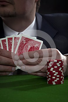 Man playing poker