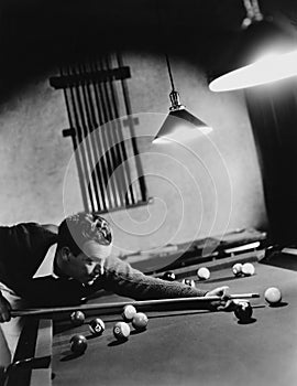 Man playing pool