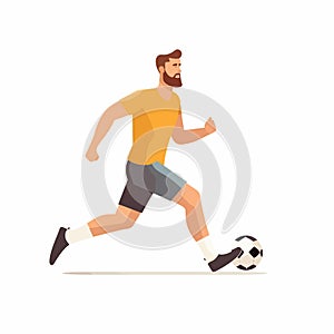 man playing soccer vector flat minimalistic isolated illustration