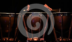 Man playing three timpanis