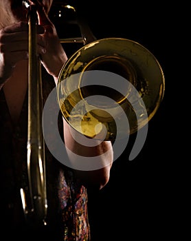 Man playing a trombone