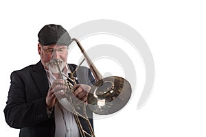 Man playing a trombone