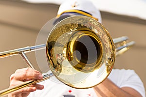 Man playing trombone photo