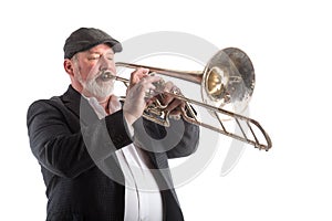 Man playing a trombone