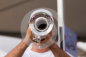 Man playing trumpet photo