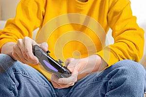 Man Playing Video Game With Controller