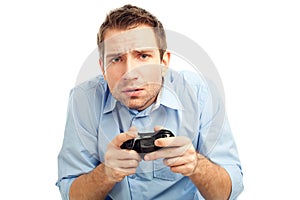 Man playing video games