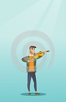 Man playing the violin vector illustration.