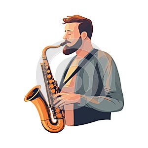 Man playing wind and brass instrument