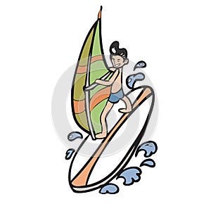 Man playing wind surf