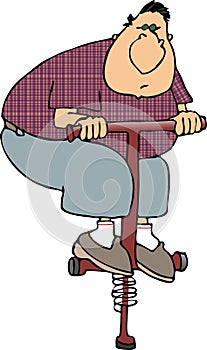 Man on a pogostick