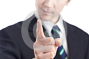 Man pointing his finger