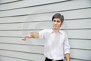 The Man is pointing something