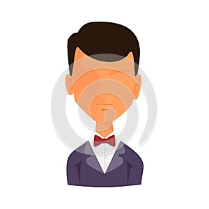 Man portrait face icon web avatar flat style vector.