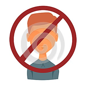 Man portrait face icon web avatar flat style vector.