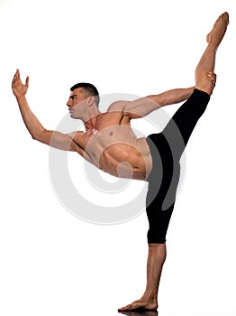 Man portrait gymnastic acrobatics balance