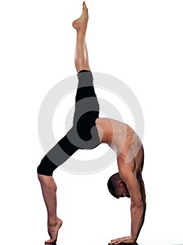 Man portrait gymnastic acrobatics balance