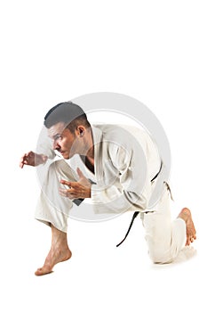 Man practicing Brazilian jiu-jitsu (BJJ)