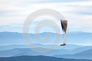 Man practicing paragliding extreme sport