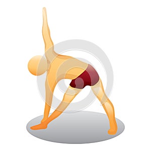 man practicing yoga in revolved triangle pose. Vector illustration decorative design