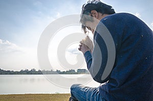 Man praying.