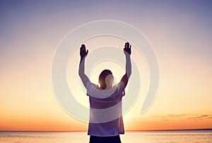 Man praying outdoor