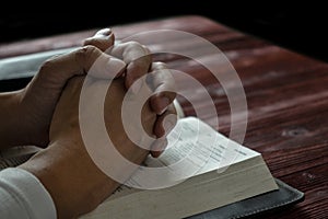 Man Praying to God with His Bible, Prayer with Reading the Bible