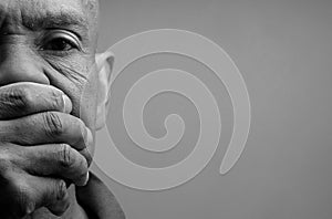 man praying to God worshipping with hands together with people stock image stock photo