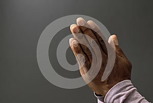 man praying to God worshipping with people stock image stock photo